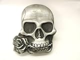 Heavy Metal Skull Rose Ipod Nano Holder Belt Buckle