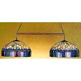 Meyda Tiffany 28515 Candice - Two Light Island, Antique Brass Finish with Green/Blue Glass