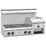 BlueStar Rangetop Style Cooktop Natural Gas Cooktop With Raised Griddle, 36 Inch - Heritage Series