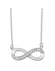 NEW TREND!LOVE PROMISE! Cubic Zirconia INFINITY KNOT .925 Sterling Silver Pendant Necklace