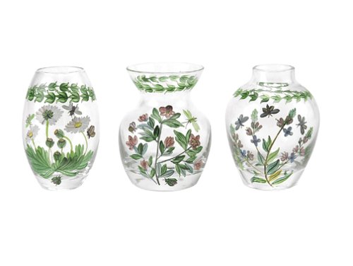 Portmeirion Botanic Garden Hand-Painted Mini Vases, Set of 3