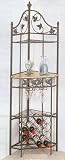 Metal Corner Wine Rack In Green Sanded Finish