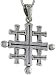 Jewelry : Sterling Silver Jerusalem Cross Pendant or The Crusader's Cross. It measures 1 1/8" (28mm) X 1 1/2" (50mm) including the bail.