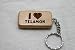 I Love Telamon Wooden Keychain