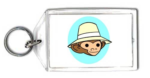 Keychain with wildlife, hat, africa, monkey, safari