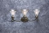 3 Light Tuscan Gold and Pewter Wall Fixture