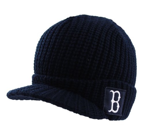 Boston Red Sox Union Navy Knit Beanie Hat/Cap with Hard Brim