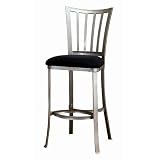 Hillsdale Delray 26-Inch Non-Swivel Counter Stool, Pewter Finish with Black Faux-Suede Upholstrey