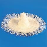 Fringed Adult Straw Sombrero 1 per package