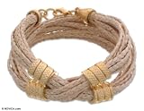 Gold And Palm Bracelet, 'beige Crossroad'
