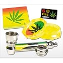 3-teiliges Profi Raucher Set mit Grinder, Pfeife und Zubeh&ouml;r