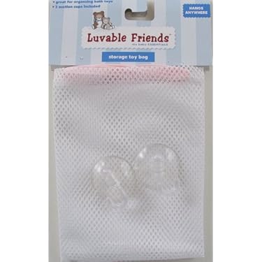 Storage Bath Toy Bag Suction Cups Included Pink