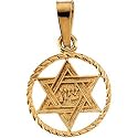 14K Yellow Gold Star Of David Pendant