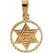 14K Yellow Gold Star Of David Pendant