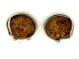 Sterling Silver Cognac Amber Earrings