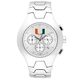 Miami Hurricanes NCAA Men's Hall of Fame Watch with Stainless Steel Bracelet by Logo Art