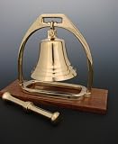 Polished Brass Desk Bell with Striker