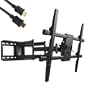 VideoSecu Articulating Full Motion TV Wall Mount for 32"-65" LED LCD Plasma TVs with VESA up to 600x400 mm, Dual Arm pulls out up to 25 Inch, with Leveling Adjustments, Free HDMI Cable A37