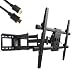 VideoSecu Articulating Full Motion TV Wall Mount for Large LED LCD Plasma TVs, Dual Arm pulls out up to 25 Inch, with Leveling Adjustments, Free HDMI Cable A37