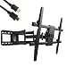 VideoSecu Articulating Full Motion TV Wall Mount for Large LED LCD Plasma TVs, Dual Arm pulls out up to 25 Inch, with Leveling Adjustments, Free HDMI Cable A37