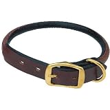 Weaver Briarwood Rolled Leather Collar - 3/4 X 15 - Chestnut