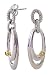 14K Yellow Gold and Sterling Silver Diamond Accented Drop Earrings