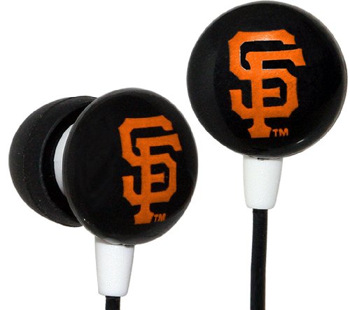 Detail image iHip MLF10169SF MLB San Francisco Giants Printed Ear Buds, Orange/Black