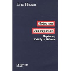 Notes sur l'occupation : Naplouse, Kalkilyia, H�bron