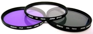 Zeikos ZE-FLK72 72mm Multi-Coated 3 Piece Filter Kit (UV-CPL-FLD)