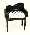 Child Kid's Adjustable Piano Keyboard Stool - Available in Polished Walnut or Ebony