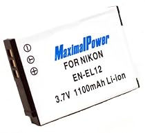 Maximal Power DB NIK EN-EL12 Replacement Battery for Nikon Digital Camera/Camcorder (Black)