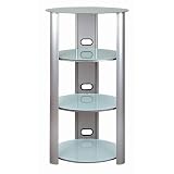 Audio Stand - Silvertone/ Frosted Glass