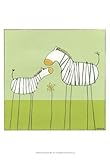 IMAGE OF Stick-Leg Zebra II Art Poster PRINT June Erica Vess 13x19