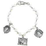 Memory Maker Pearl Beaded Photo Frame 3 Charm Bracelet