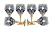 ArtisanStreet's Mardi Gras Design with Purple Mask Wine Glasses. Set of 6. Hand Painted. Signed
