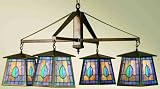 LAMPS BEAUTIFUL Craftsman Mission Mackintosh Four Light Chandelier by Meyda Tiffany--Excellent customer service--see our feedback.