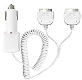 SKPAD Kfz Doppel-Ladegeraet fuer iPhone mit zwei Anschluessen fuer iPhone/iPod
