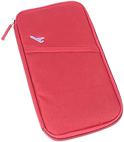Alisagoo Passport Wallet Multi-function Organizer Case Waterproof Travel Holder Credit Id Card Cash Purse with Strap (Wine)