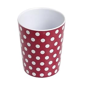 Set of 4 Melamine Polka Dot Beakers / Cups- RED