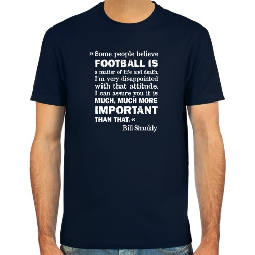 T-Shirt Bill Shankly ::: Farbauswahl: schwarz, oliv oder navy ::: Größen: S-XL ::: Fußball-Kult