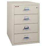 Fireproof Card and Check File Four Drawers Black