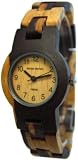 Tense Two Toned Maple and Dark Sandalwood Round Wood Watch L7103DM