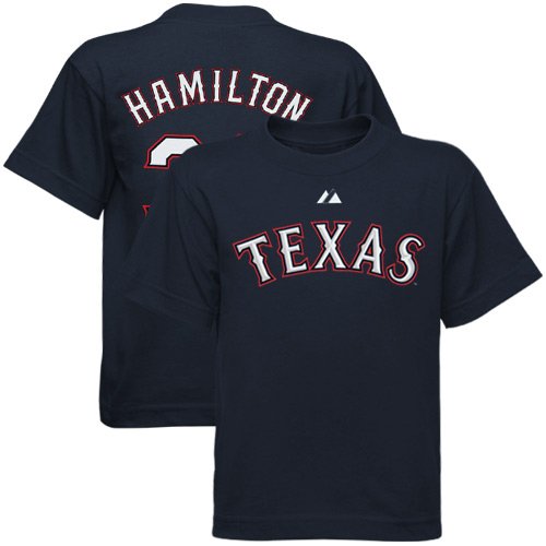 MLB Infant/Toddler Boys' Texas Rangers Josh Hamilton Boys Tee Shirt with Player Name & Number (Navy, 7)