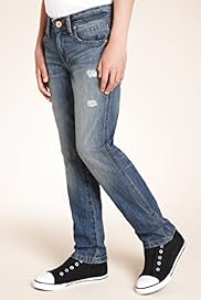 Pure Cotton Straight Leg Ripped Jeans