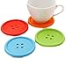 Fanku 1PC Colorful Silicone Button Coaster Cup Drinks Holder Mat Tableware Placemat