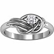 14K White Gold Diamond Love Knot Ring - 0.08 Ct.