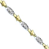 10K Two Tone Gold 5/8 ct. Diamond Tennis Bracelet (8'')