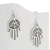 Sterling Silver Hamsa or Hand of Fatima Earrings