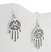 Sterling Silver Hamsa or Hand of Fatima Earrings