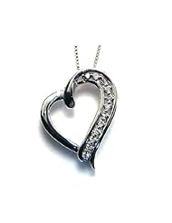 .12 ctw Diamond Heart Necklace .925 Sterling Silver 